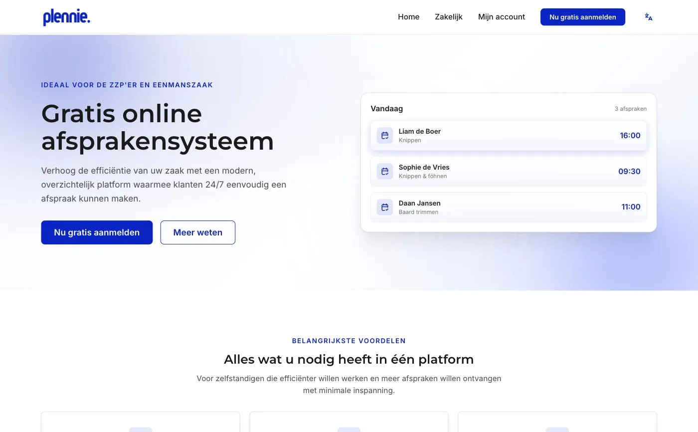 Plennie — Appointment Platform